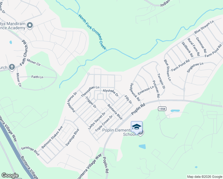 map of restaurants, bars, coffee shops, grocery stores, and more near 5121 Alysheba Drive in Indian Trail