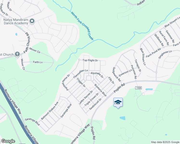map of restaurants, bars, coffee shops, grocery stores, and more near 1400 Thessallian Lane in Indian Trail