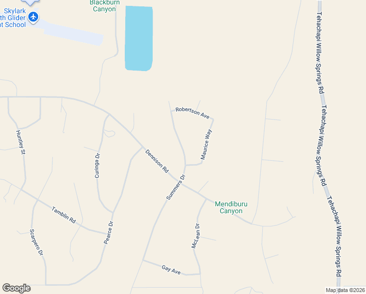 map of restaurants, bars, coffee shops, grocery stores, and more near Summers Drive in Tehachapi