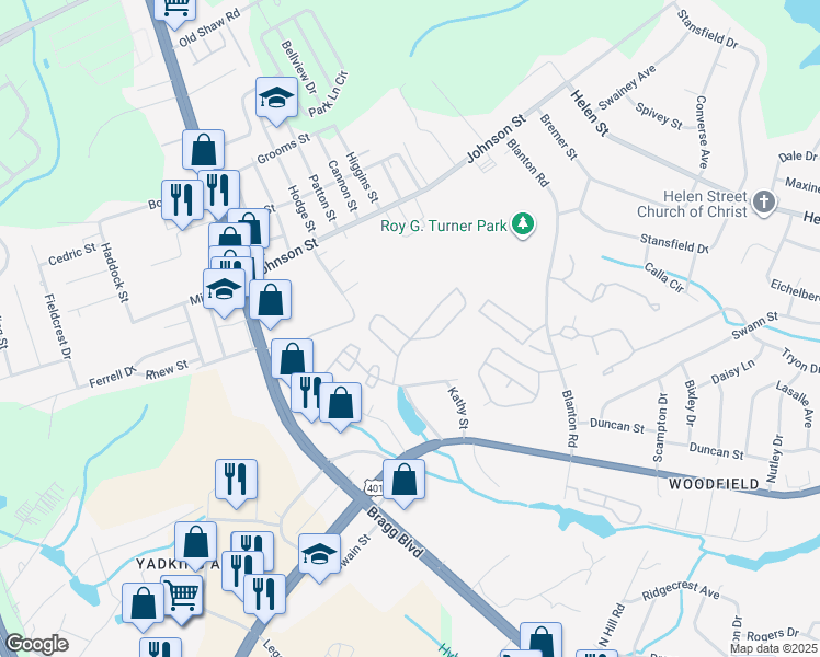 map of restaurants, bars, coffee shops, grocery stores, and more near 2009 Sardonyx Road in Fayetteville