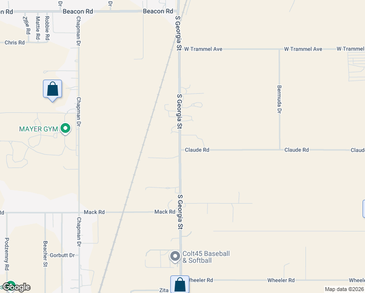 map of restaurants, bars, coffee shops, grocery stores, and more near 2622 Claude Road in Amarillo