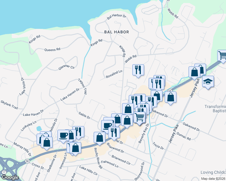map of restaurants, bars, coffee shops, grocery stores, and more near 3972 Webb Oaks Court in Chattanooga