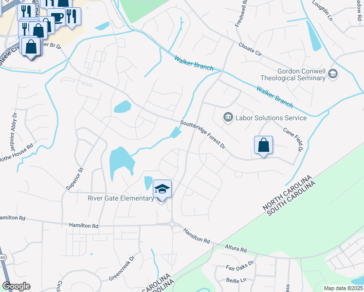 map of restaurants, bars, coffee shops, grocery stores, and more near 13414 Canterbury Castle Drive in Charlotte