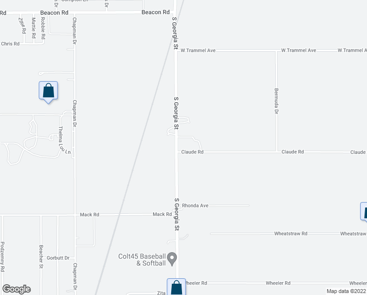 map of restaurants, bars, coffee shops, grocery stores, and more near 2622 Claude Road in Amarillo