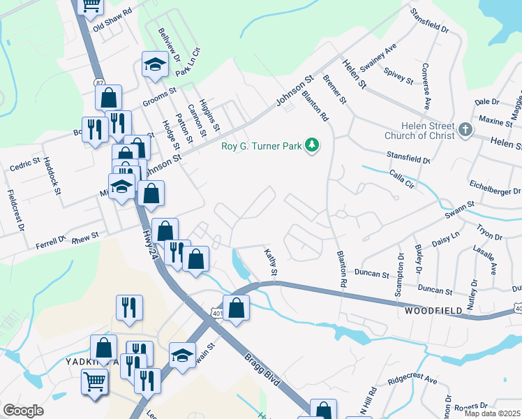 map of restaurants, bars, coffee shops, grocery stores, and more near 1937 Sardonyx Road in Fayetteville