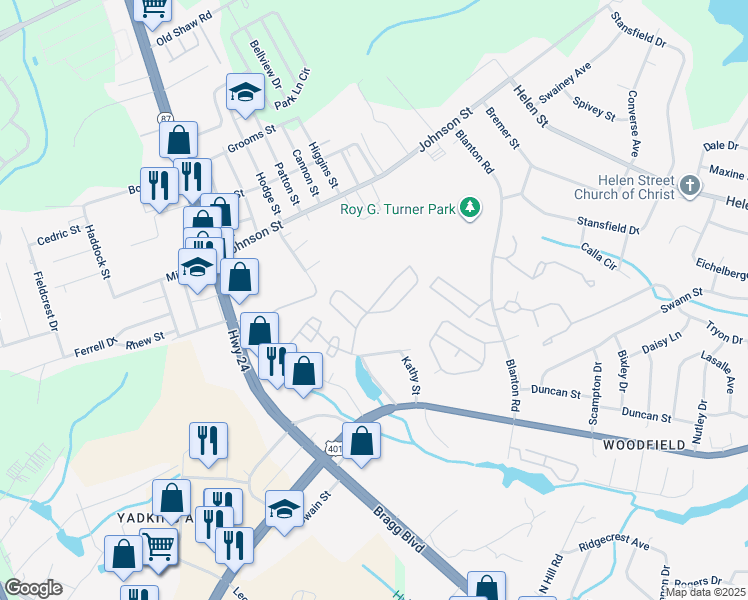 map of restaurants, bars, coffee shops, grocery stores, and more near 2009 Sardonyx Road in Fayetteville