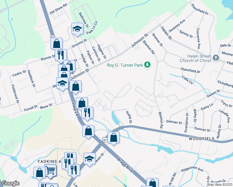 map of restaurants, bars, coffee shops, grocery stores, and more near 1809 Sardonyx Road in Fayetteville