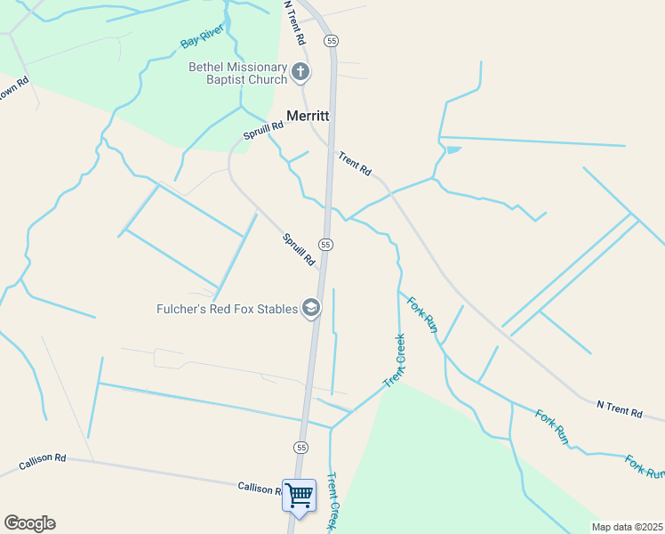 map of restaurants, bars, coffee shops, grocery stores, and more near 20331 North Carolina 55 in Oriental