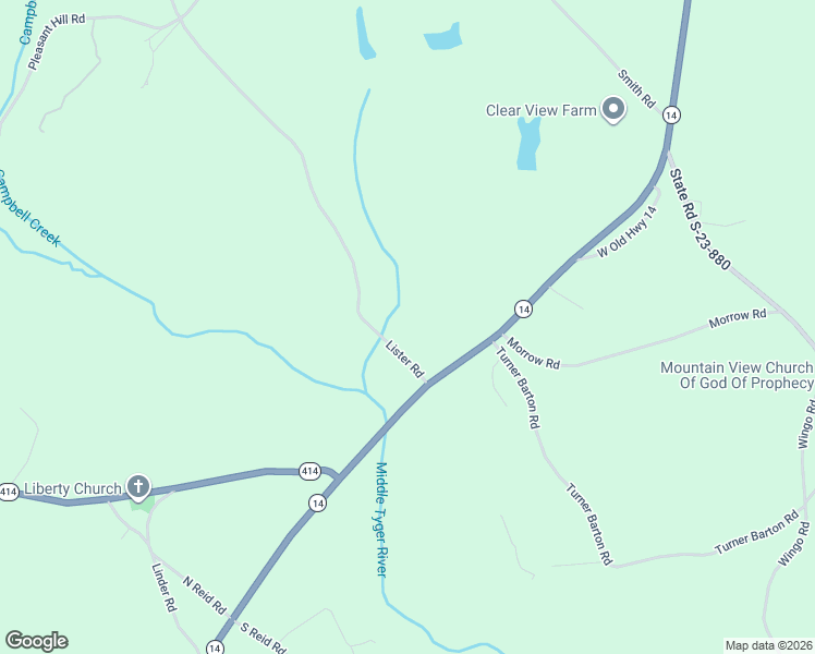 map of restaurants, bars, coffee shops, grocery stores, and more near 120 Lister Road in Landrum