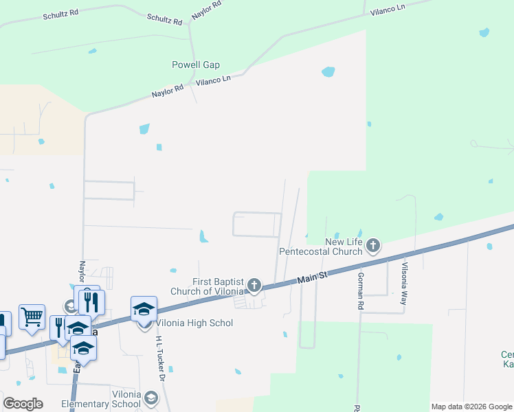 map of restaurants, bars, coffee shops, grocery stores, and more near 16 Cherrybrook Lane in Vilonia