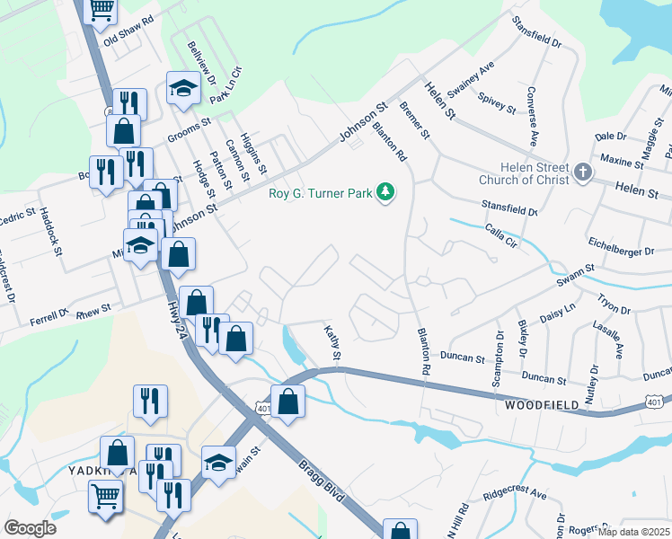 map of restaurants, bars, coffee shops, grocery stores, and more near 1921 Sardonyx Road in Fayetteville