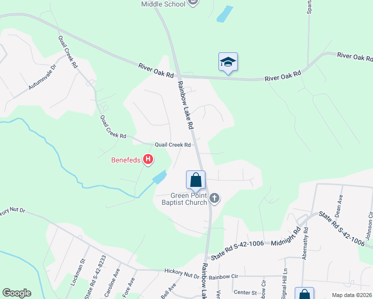 map of restaurants, bars, coffee shops, grocery stores, and more near 569 Quail Creek Road in Inman