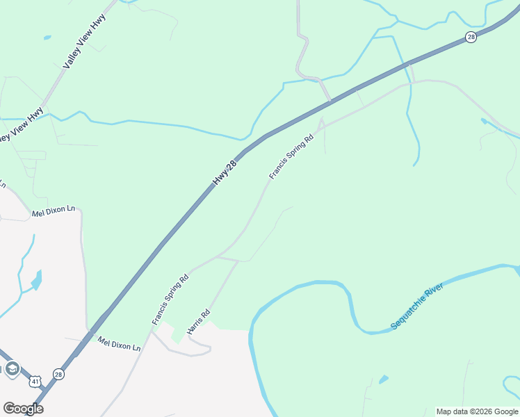 map of restaurants, bars, coffee shops, grocery stores, and more near 1350 Francis Spring Road in Jasper