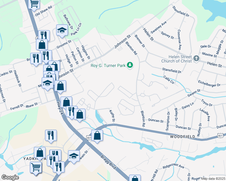 map of restaurants, bars, coffee shops, grocery stores, and more near 1840 Sardonyx Road in Fayetteville