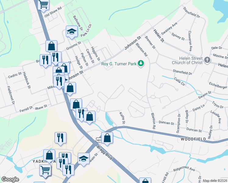 map of restaurants, bars, coffee shops, grocery stores, and more near 1825 Sardonyx Road in Fayetteville