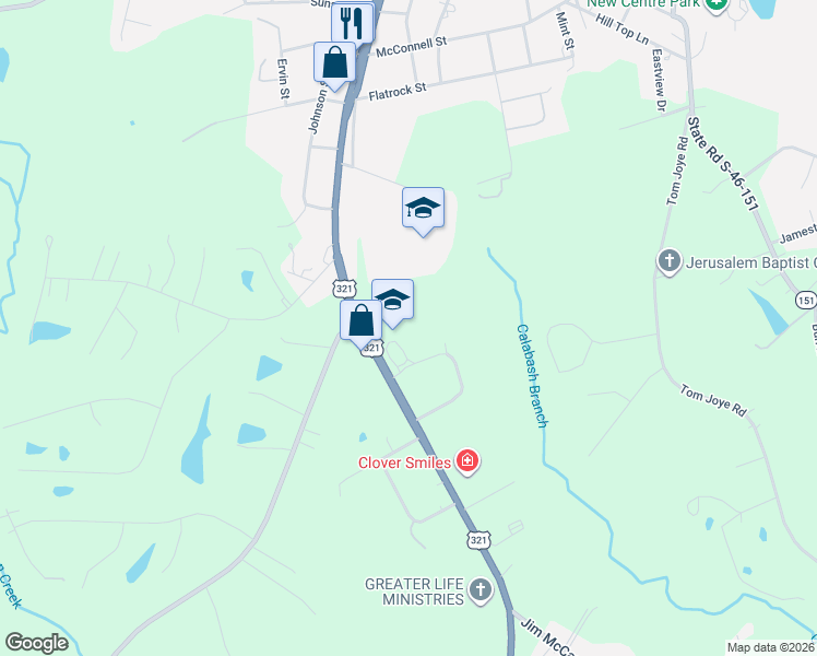 map of restaurants, bars, coffee shops, grocery stores, and more near 3598 Filbert Highway in Clover