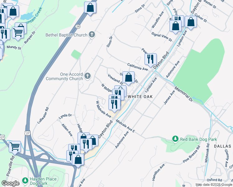 map of restaurants, bars, coffee shops, grocery stores, and more near 159 West Ridgewood Avenue in Red Bank