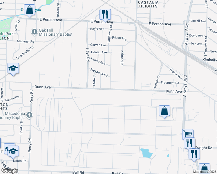 map of restaurants, bars, coffee shops, grocery stores, and more near 1930 Lapaloma Street in Memphis