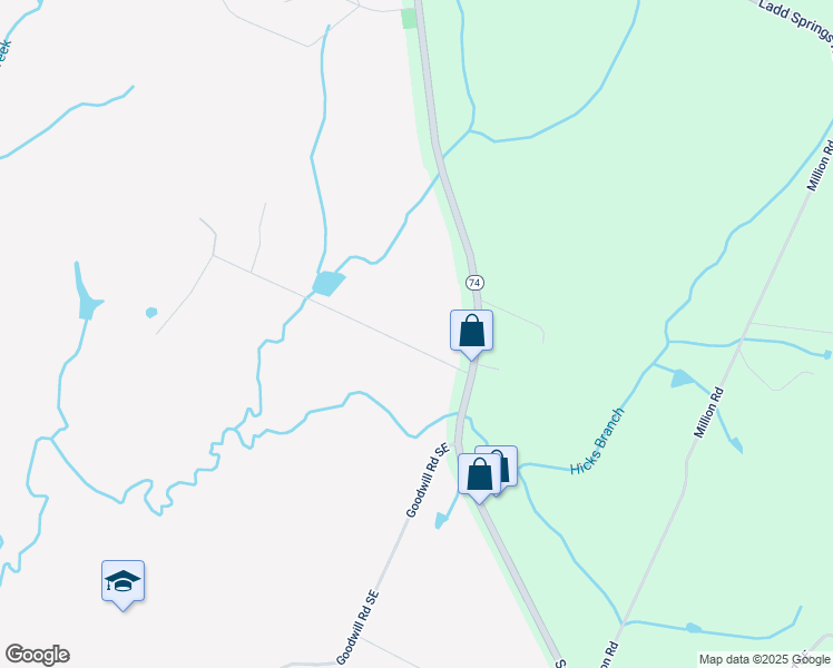 map of restaurants, bars, coffee shops, grocery stores, and more near 4026 Spring Place Road Southeast in Cleveland