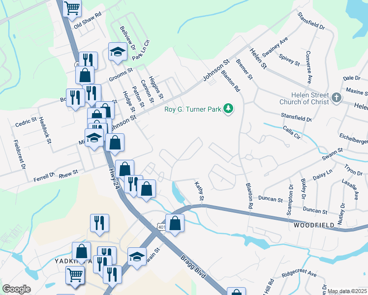 map of restaurants, bars, coffee shops, grocery stores, and more near 1821 Sardonyx Road in Fayetteville