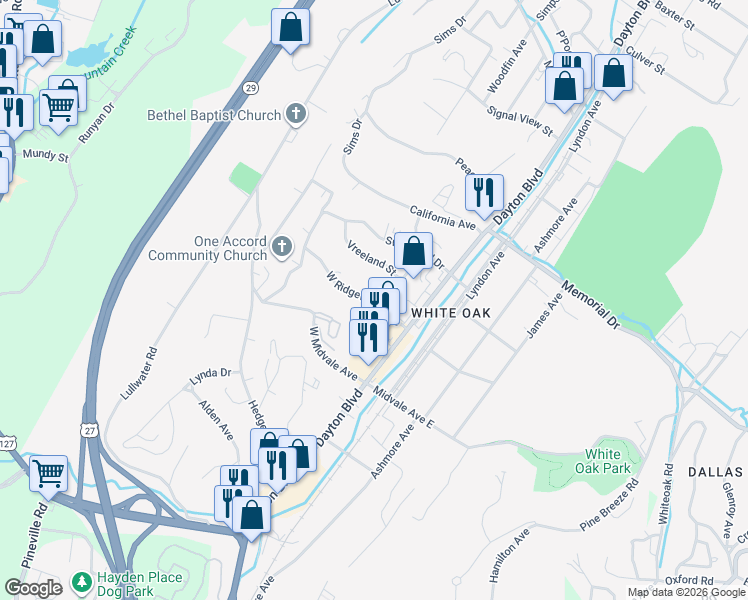 map of restaurants, bars, coffee shops, grocery stores, and more near 159 West Ridgewood Avenue in Red Bank
