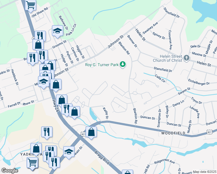 map of restaurants, bars, coffee shops, grocery stores, and more near 1913 Sardonyx Road in Fayetteville