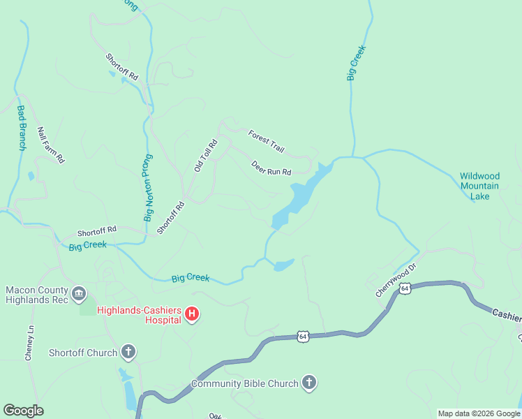 map of restaurants, bars, coffee shops, grocery stores, and more near 83 Ridge Trail in Highlands