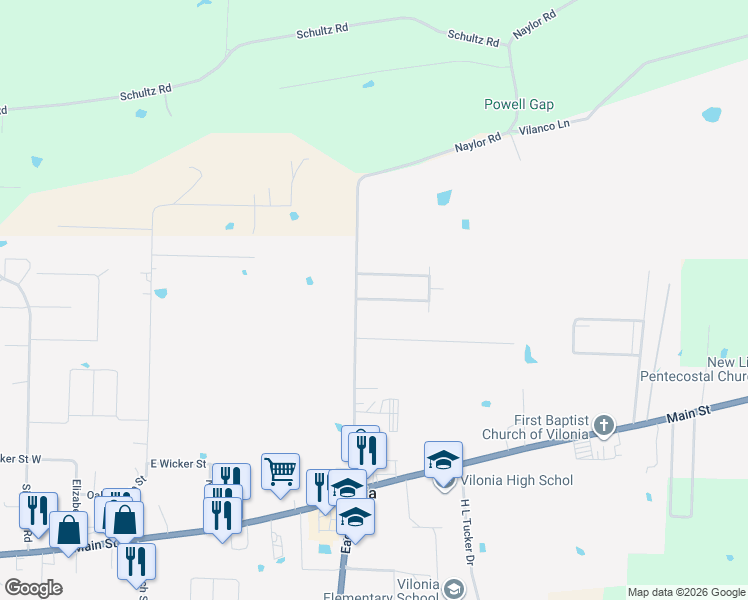 map of restaurants, bars, coffee shops, grocery stores, and more near 7 Aspen Creek Drive in Vilonia