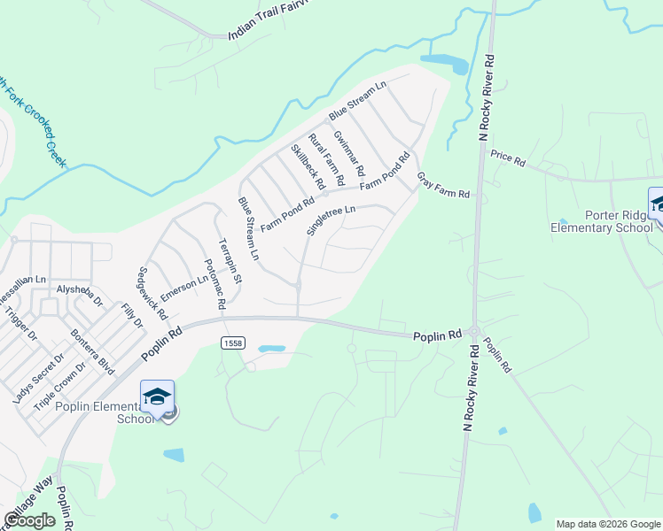 map of restaurants, bars, coffee shops, grocery stores, and more near 2005 Houndscroft Road in Indian Trail
