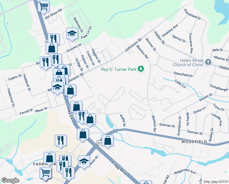 map of restaurants, bars, coffee shops, grocery stores, and more near 1825 Sardonyx Road in Fayetteville