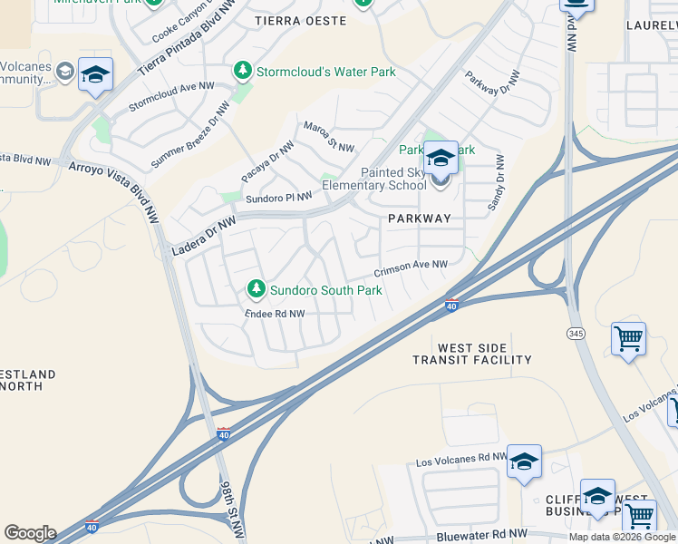 map of restaurants, bars, coffee shops, grocery stores, and more near 911 Molten Place Northwest in Albuquerque