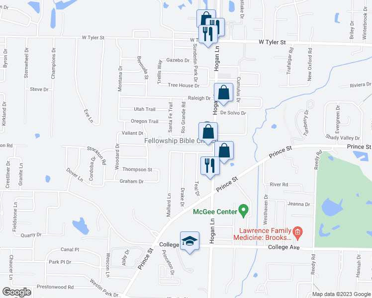 map of restaurants, bars, coffee shops, grocery stores, and more near 4206 Mallard Lane in Conway