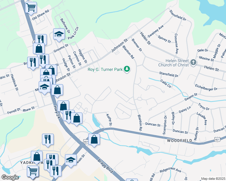map of restaurants, bars, coffee shops, grocery stores, and more near 1905 Sardonyx Road in Fayetteville