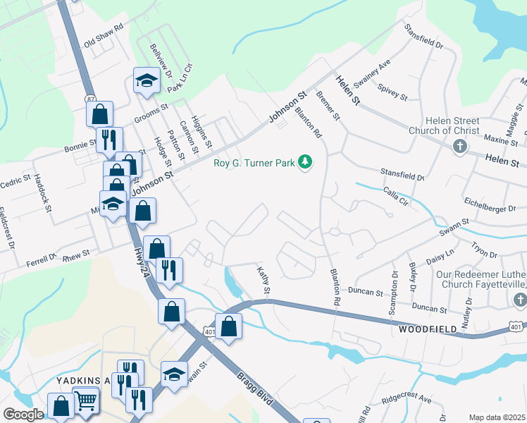 map of restaurants, bars, coffee shops, grocery stores, and more near 1840 Sardonyx Road in Fayetteville