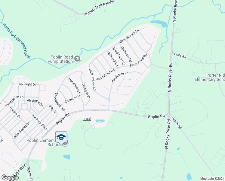map of restaurants, bars, coffee shops, grocery stores, and more near 4002 Singletree Lane in Indian Trail