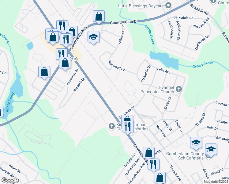map of restaurants, bars, coffee shops, grocery stores, and more near 1019 Patina Court in Fayetteville