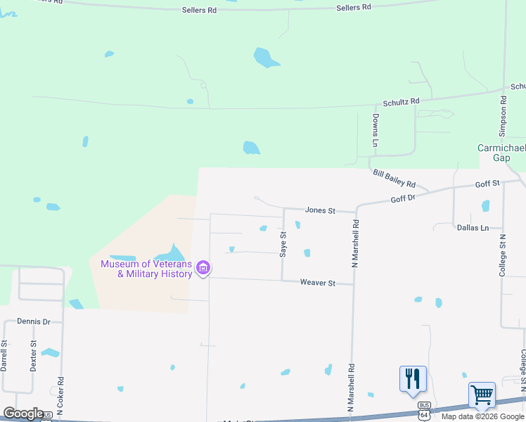 map of restaurants, bars, coffee shops, grocery stores, and more near 34 Jones Street in Vilonia