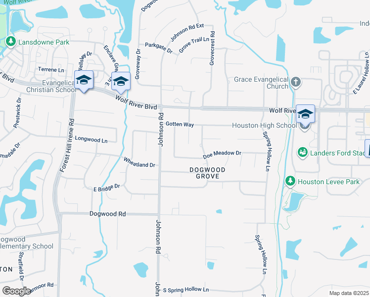 map of restaurants, bars, coffee shops, grocery stores, and more near 2065 Dogwood Grove Cove in Germantown