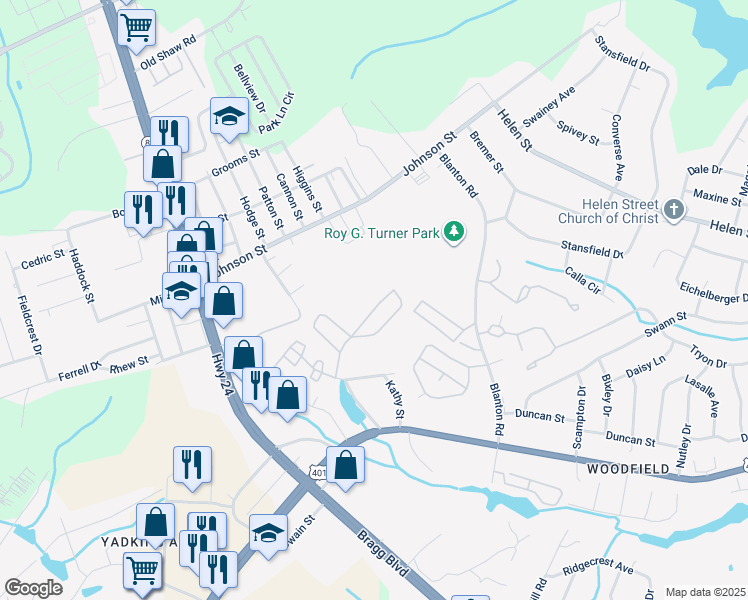 map of restaurants, bars, coffee shops, grocery stores, and more near 1833 Sardonyx Road in Fayetteville
