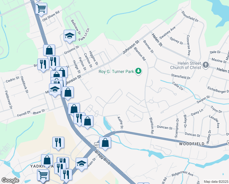 map of restaurants, bars, coffee shops, grocery stores, and more near 1825 Sardonyx Road in Fayetteville