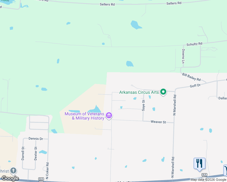 map of restaurants, bars, coffee shops, grocery stores, and more near 53 Ridge View Street in Vilonia