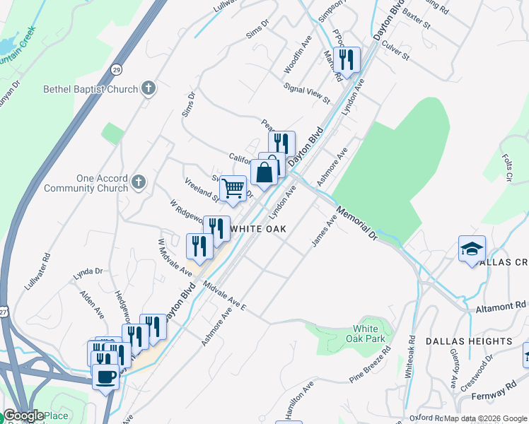map of restaurants, bars, coffee shops, grocery stores, and more near 2208 Lyndon Avenue in Red Bank