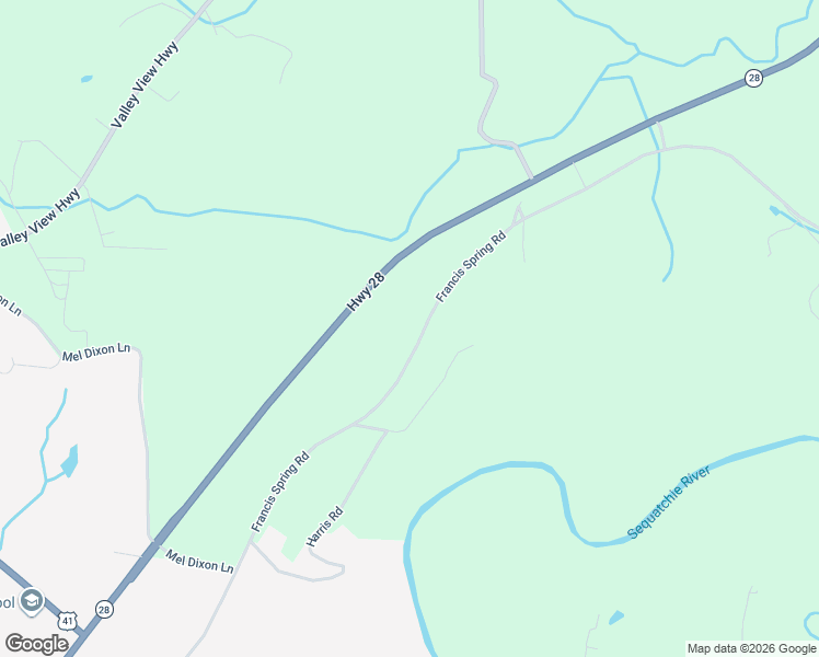 map of restaurants, bars, coffee shops, grocery stores, and more near 1350 Francis Spring Road in Jasper