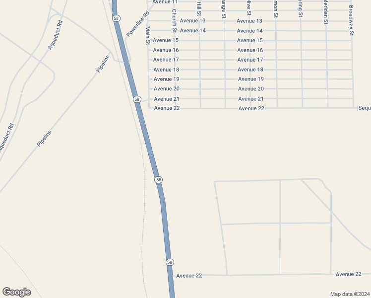 map of restaurants, bars, coffee shops, grocery stores, and more near Daly Street in Mojave