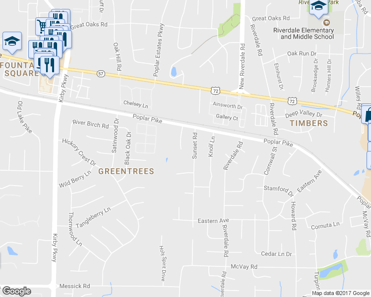 map of restaurants, bars, coffee shops, grocery stores, and more near 2060 Flowers Oak Cove in Germantown