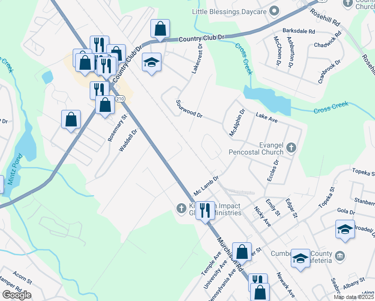 map of restaurants, bars, coffee shops, grocery stores, and more near 1019 Patina Ct in Fayetteville