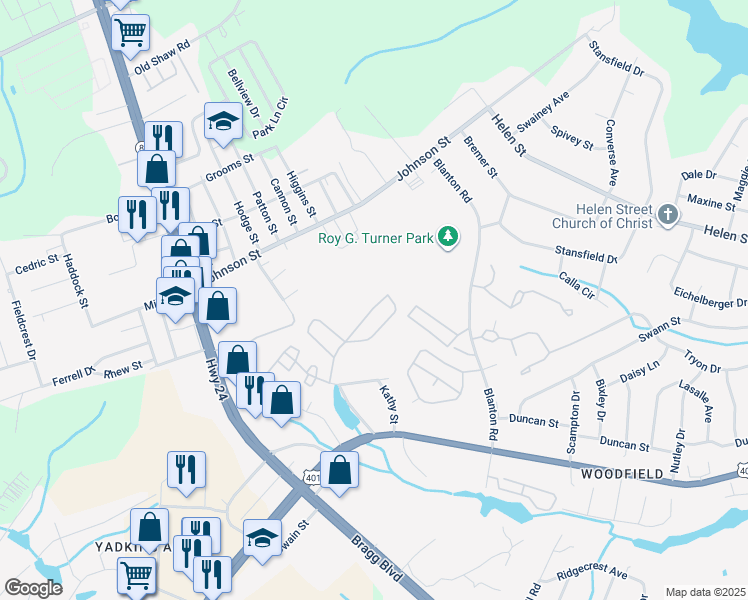 map of restaurants, bars, coffee shops, grocery stores, and more near 1837 Sardonyx Road in Fayetteville