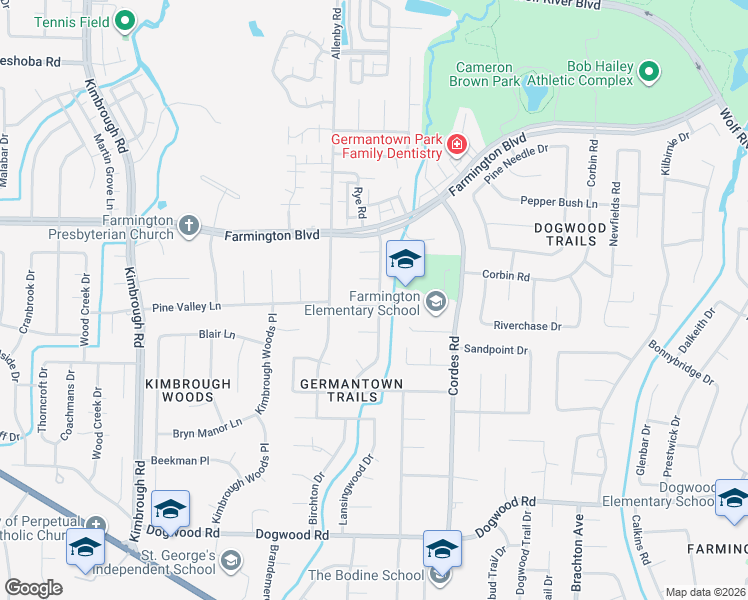 map of restaurants, bars, coffee shops, grocery stores, and more near 2059 Allen Court Drive in Germantown