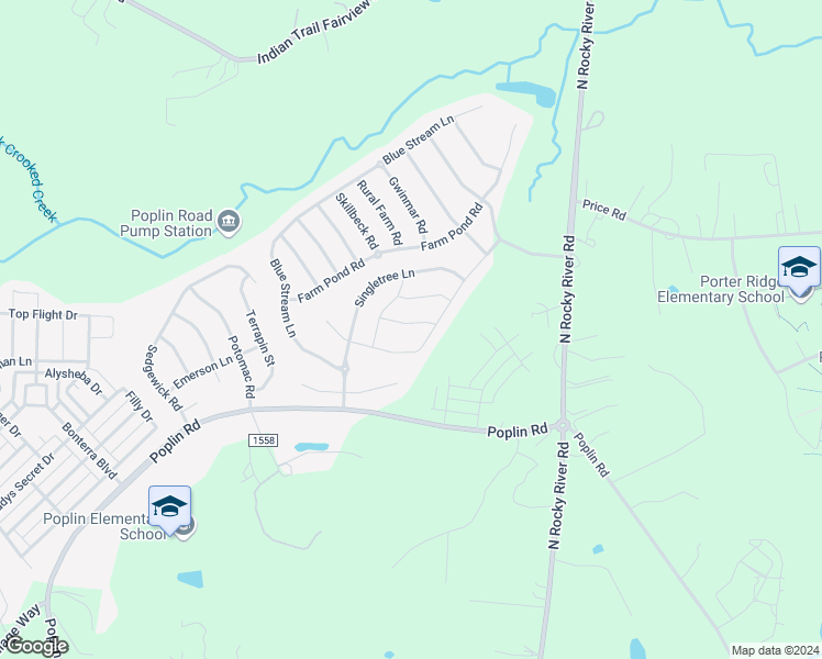 map of restaurants, bars, coffee shops, grocery stores, and more near 1010 Dawn Light Road in Indian Trail