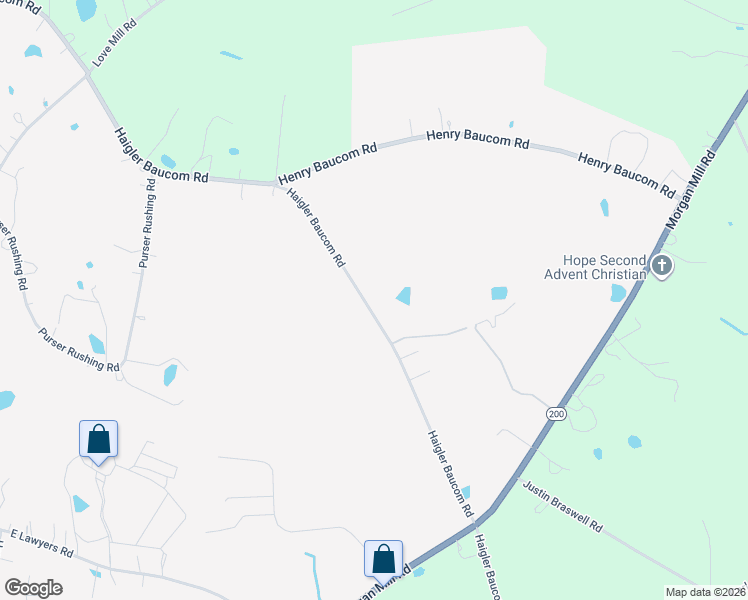 map of restaurants, bars, coffee shops, grocery stores, and more near 2711 Haigler Baucom Road in Monroe